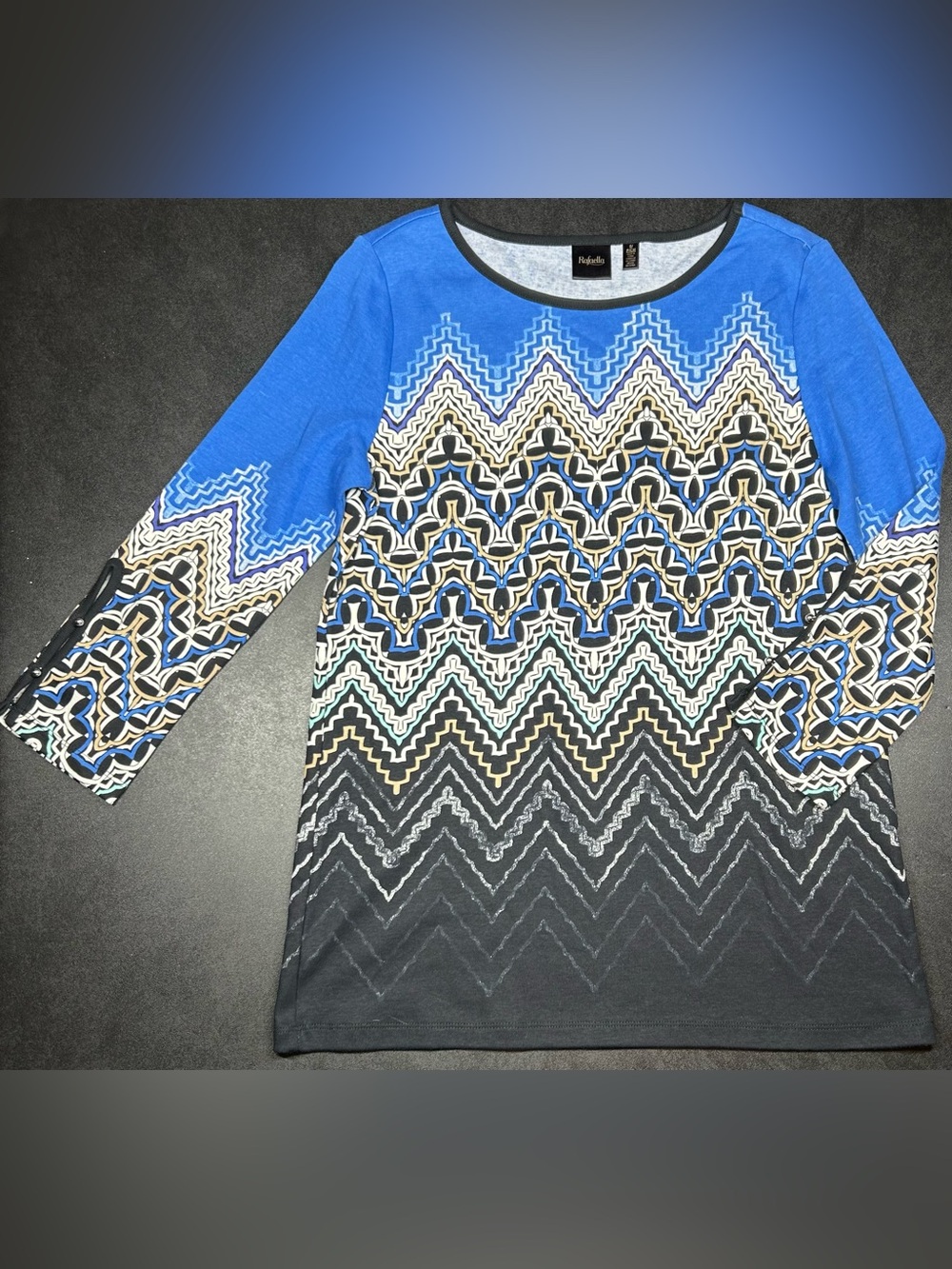 Rafaella Size S Geometric Chevron Printed Top NWT